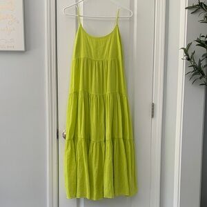 J. Crew Neon Green Midi Summer Dress